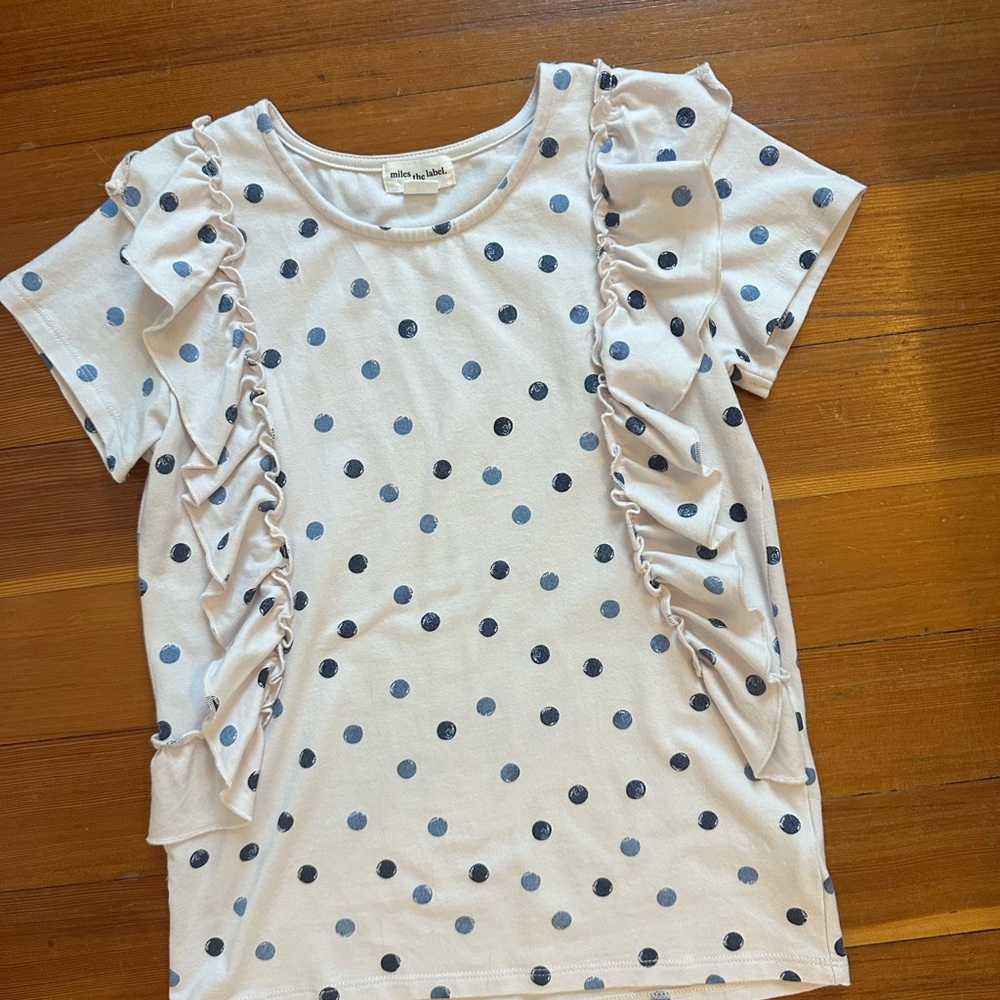 Charming Polka Dot Ruffle Tee for Kids